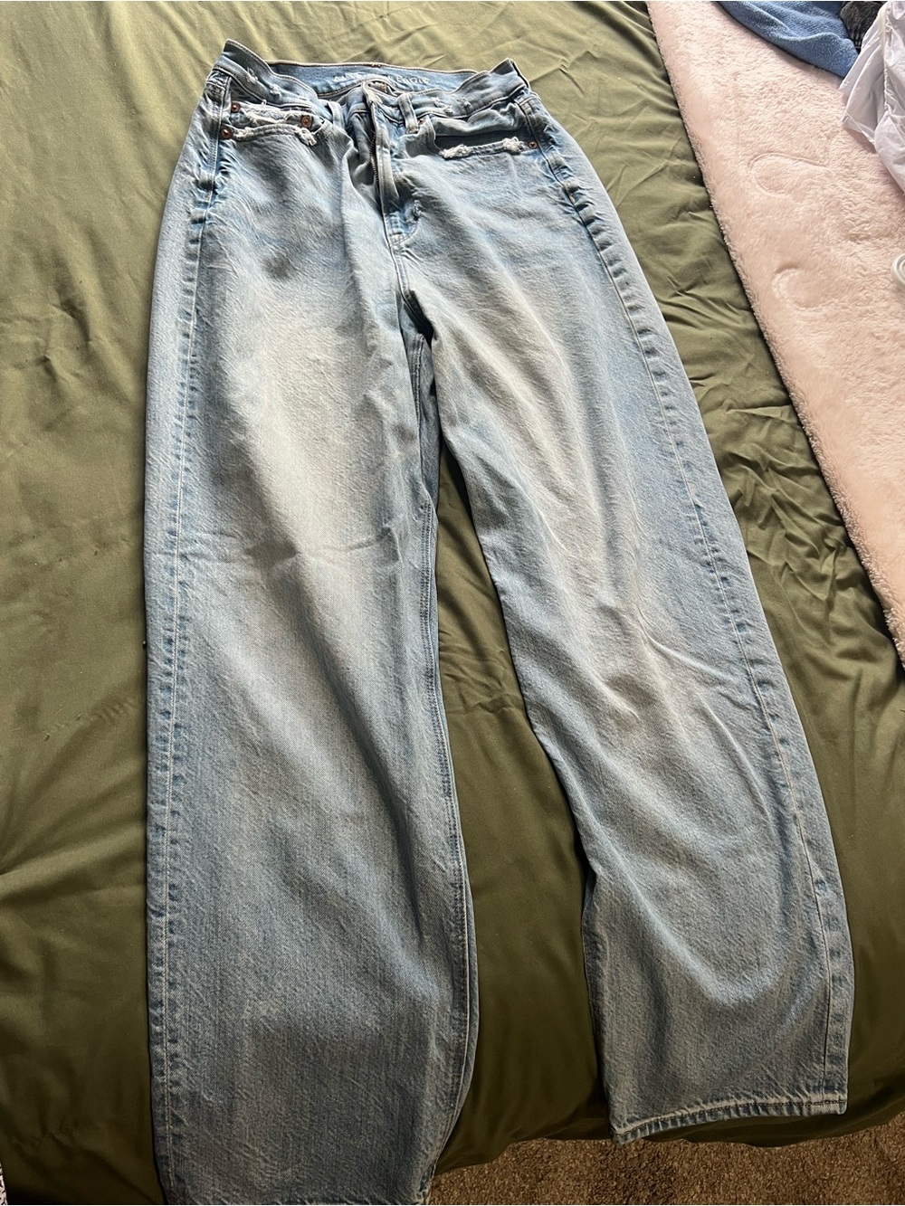 American Eagle Outfitters Light Wash Wide Leg Jeans